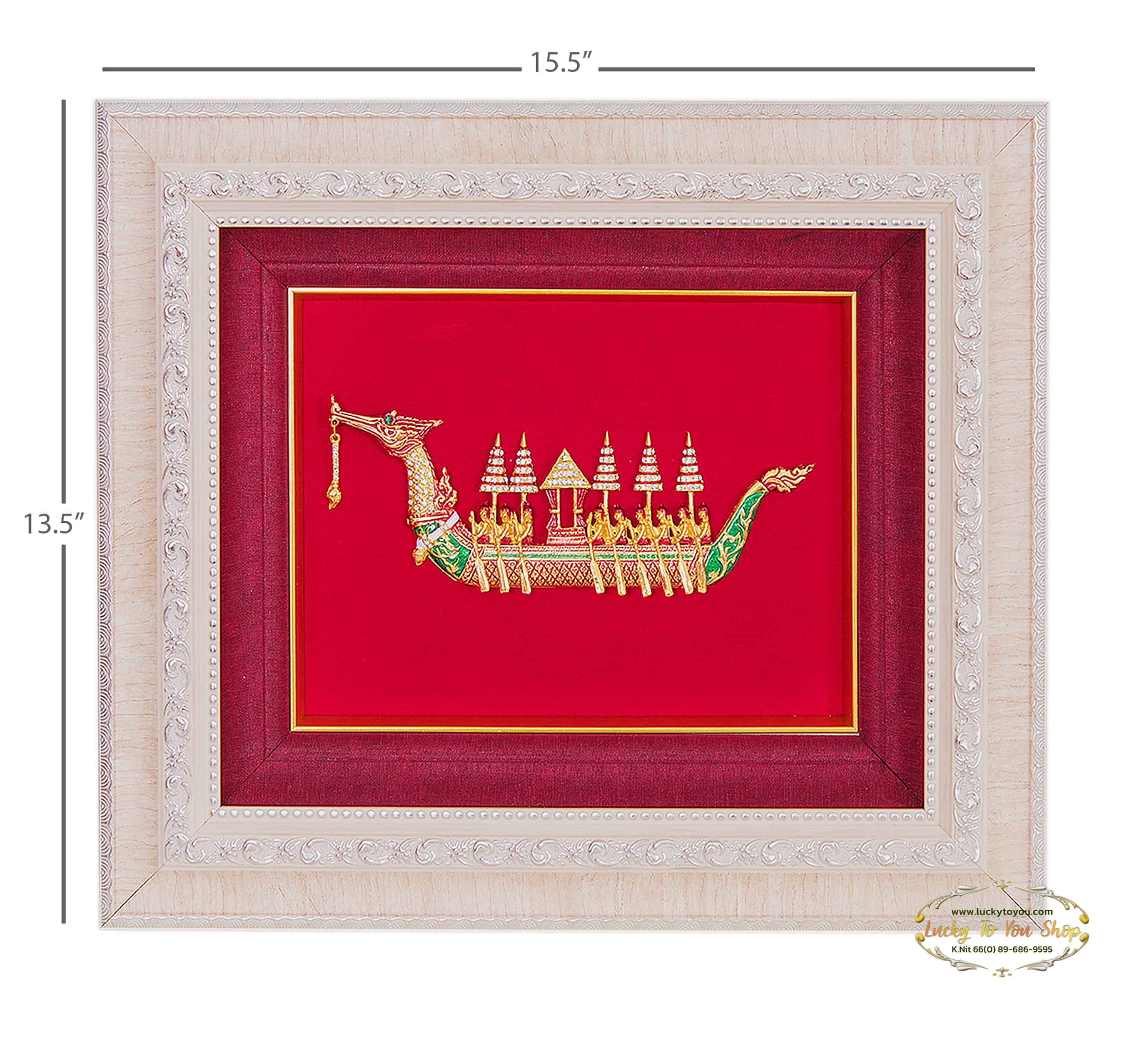 กรอบหุ้มผ้าไหมสุพรรณหงส์ขาว