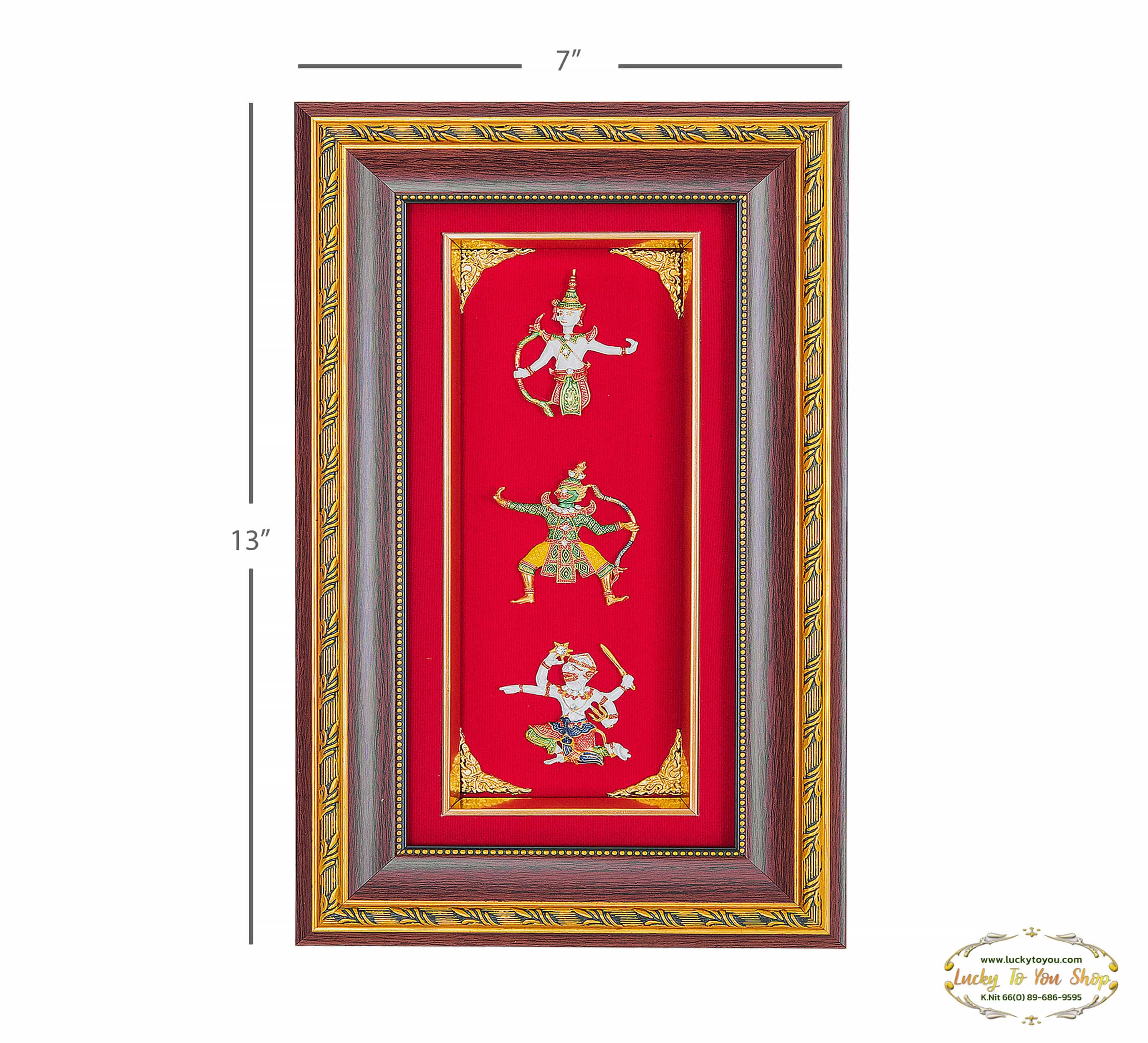 กรอบ3ช่องลายไทยชุดรามเกียรติ์