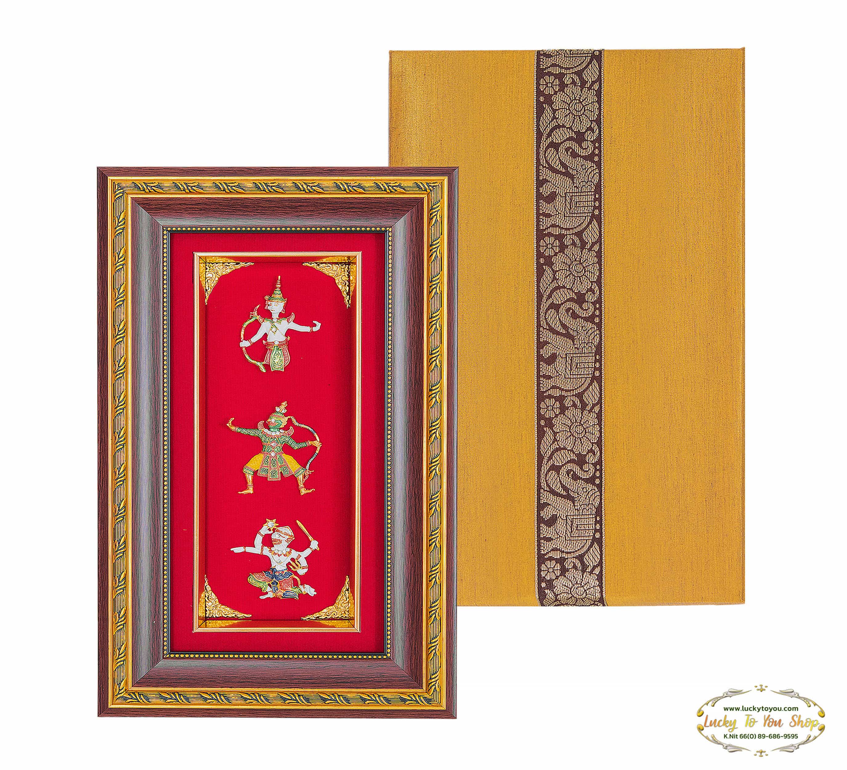 กรอบ3ช่องลายไทยชุดรามเกียรติ์