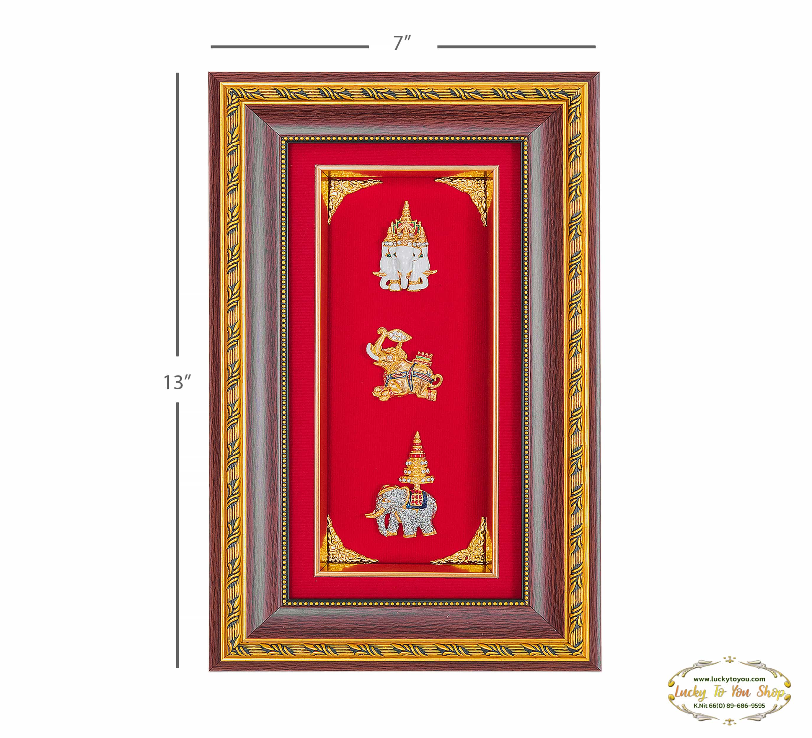 กรอบ 3 ช่องลายไทยชุดช้าง