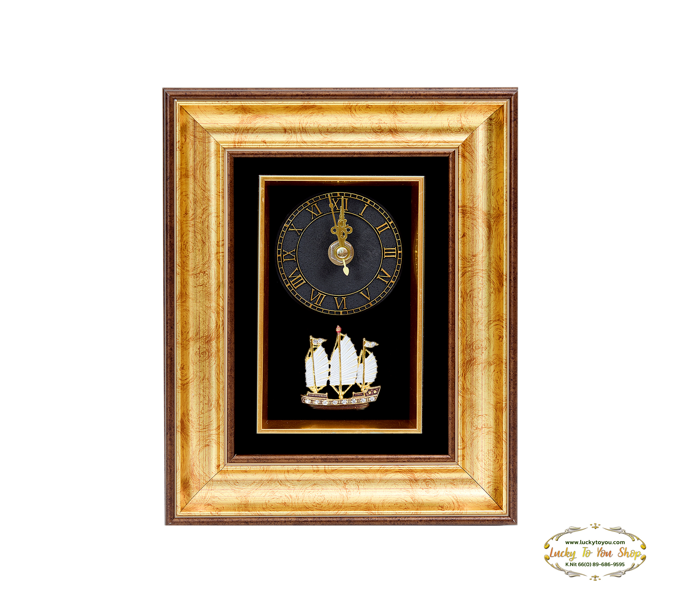 นาฬิกากรอบทองลายเรือใบ