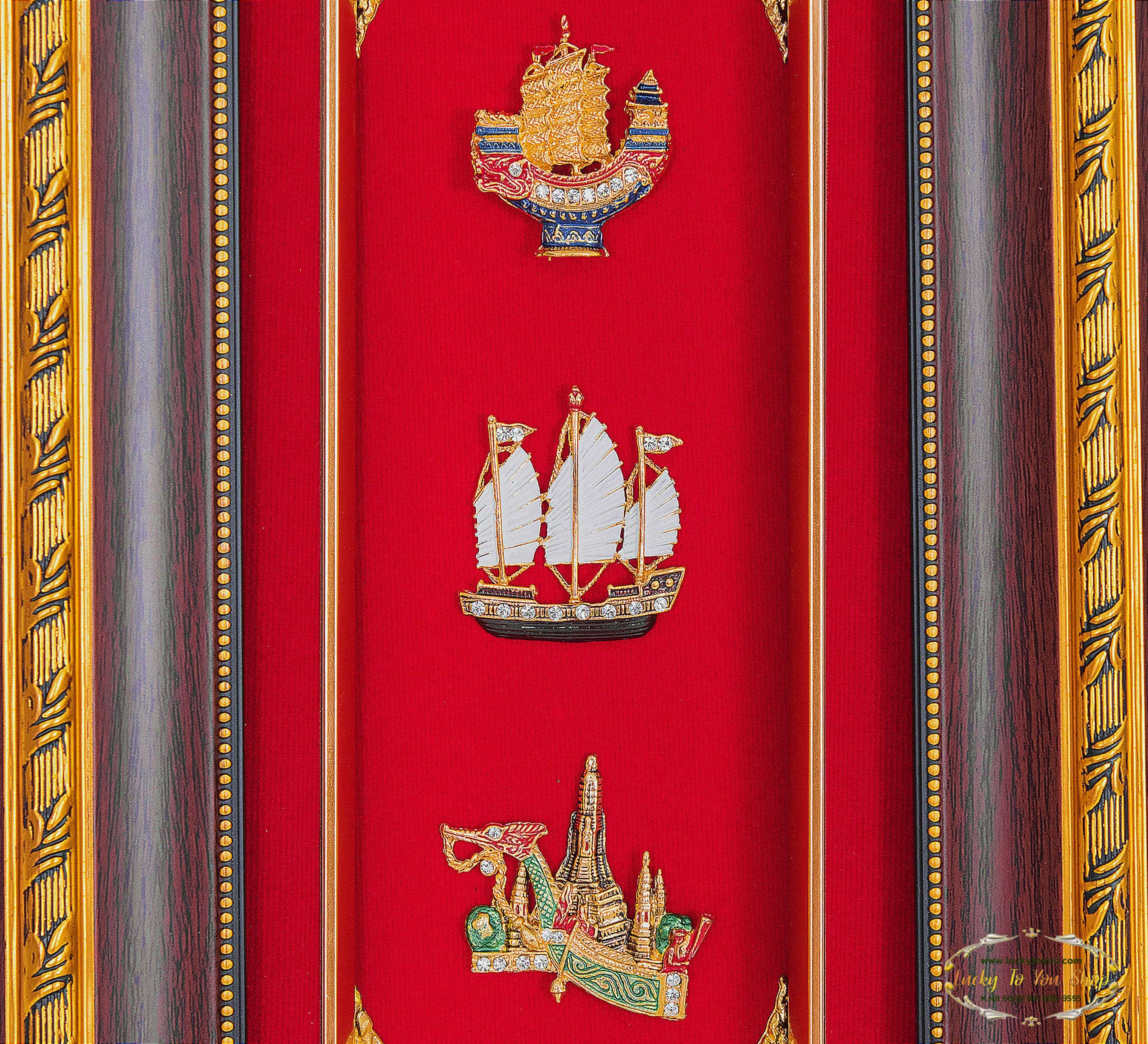กรอบ3ช่องลายไทยชุดเรือ