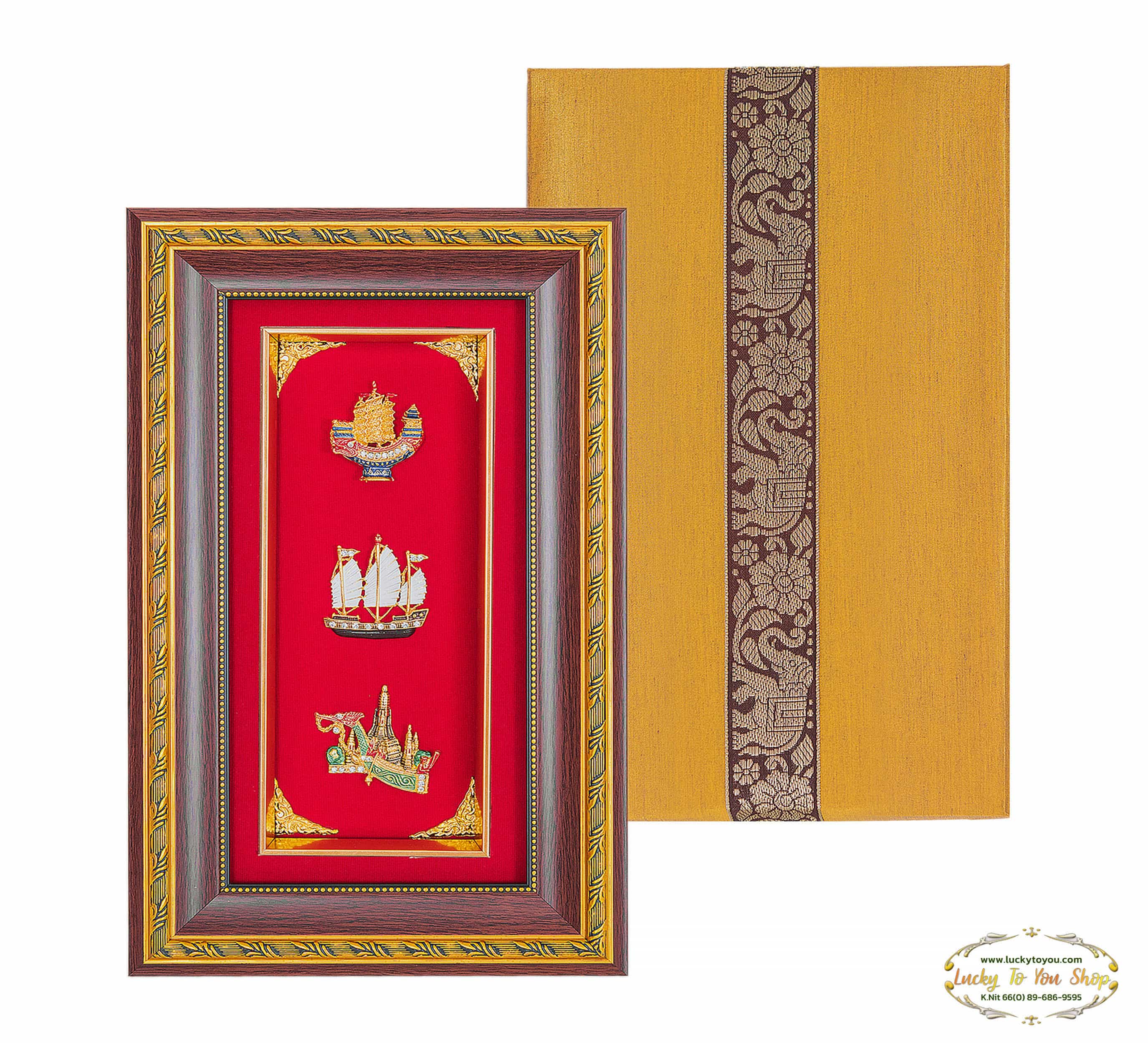 กรอบ3ช่องลายไทยชุดเรือ