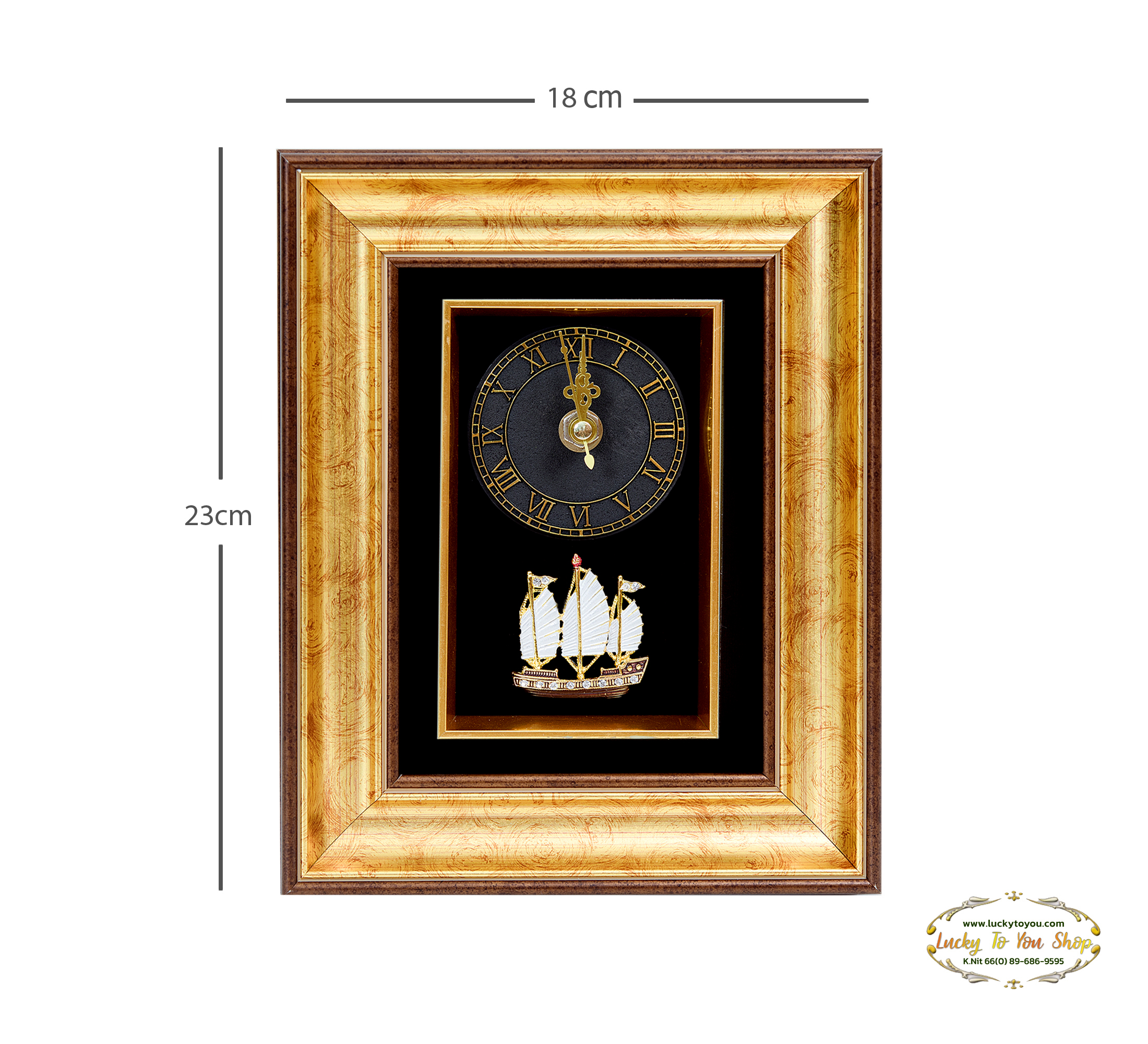 นาฬิกากรอบทองลายเรือใบ