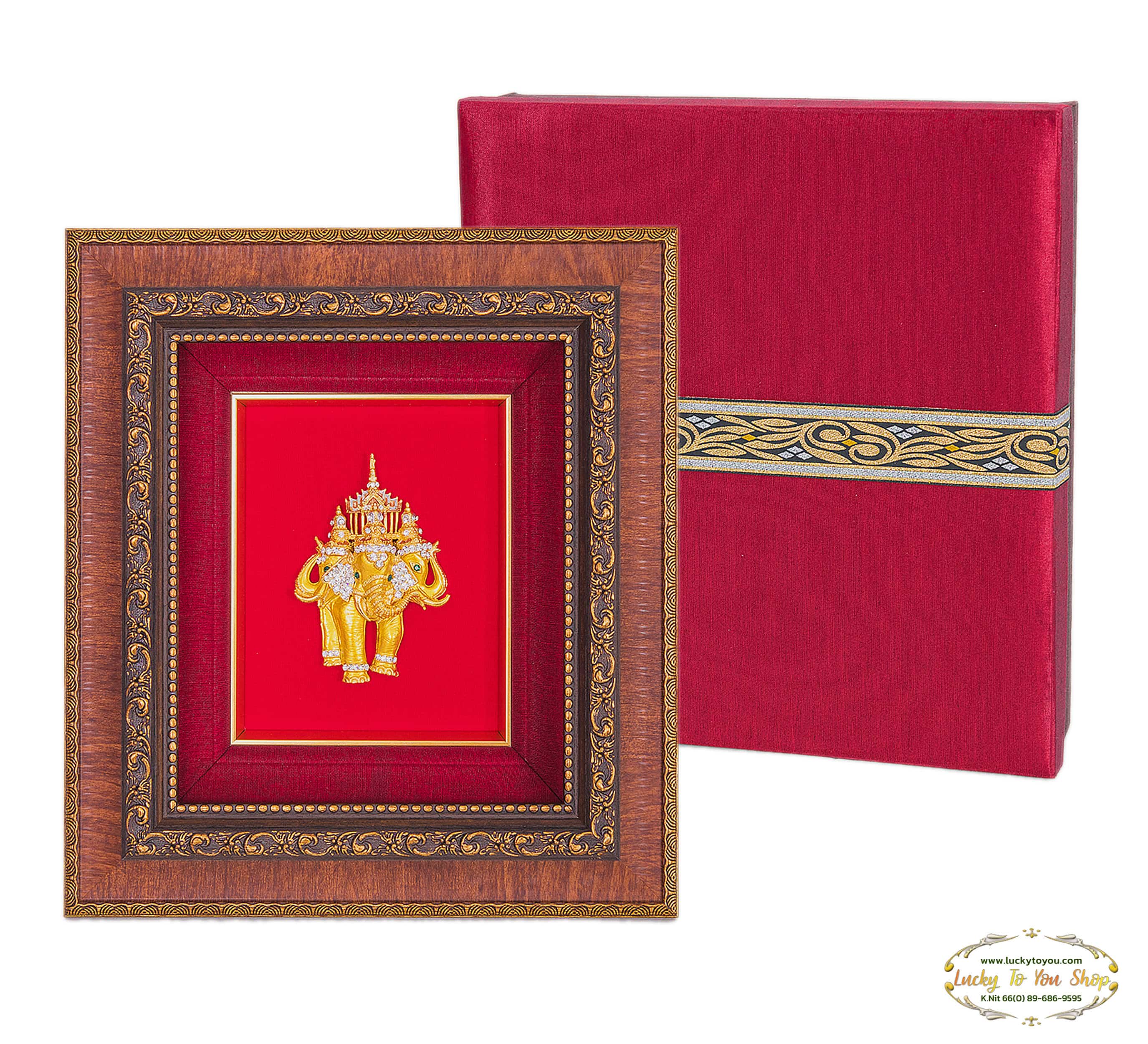 กรอบหุ้มผ้าไหมช้าง3เศียร