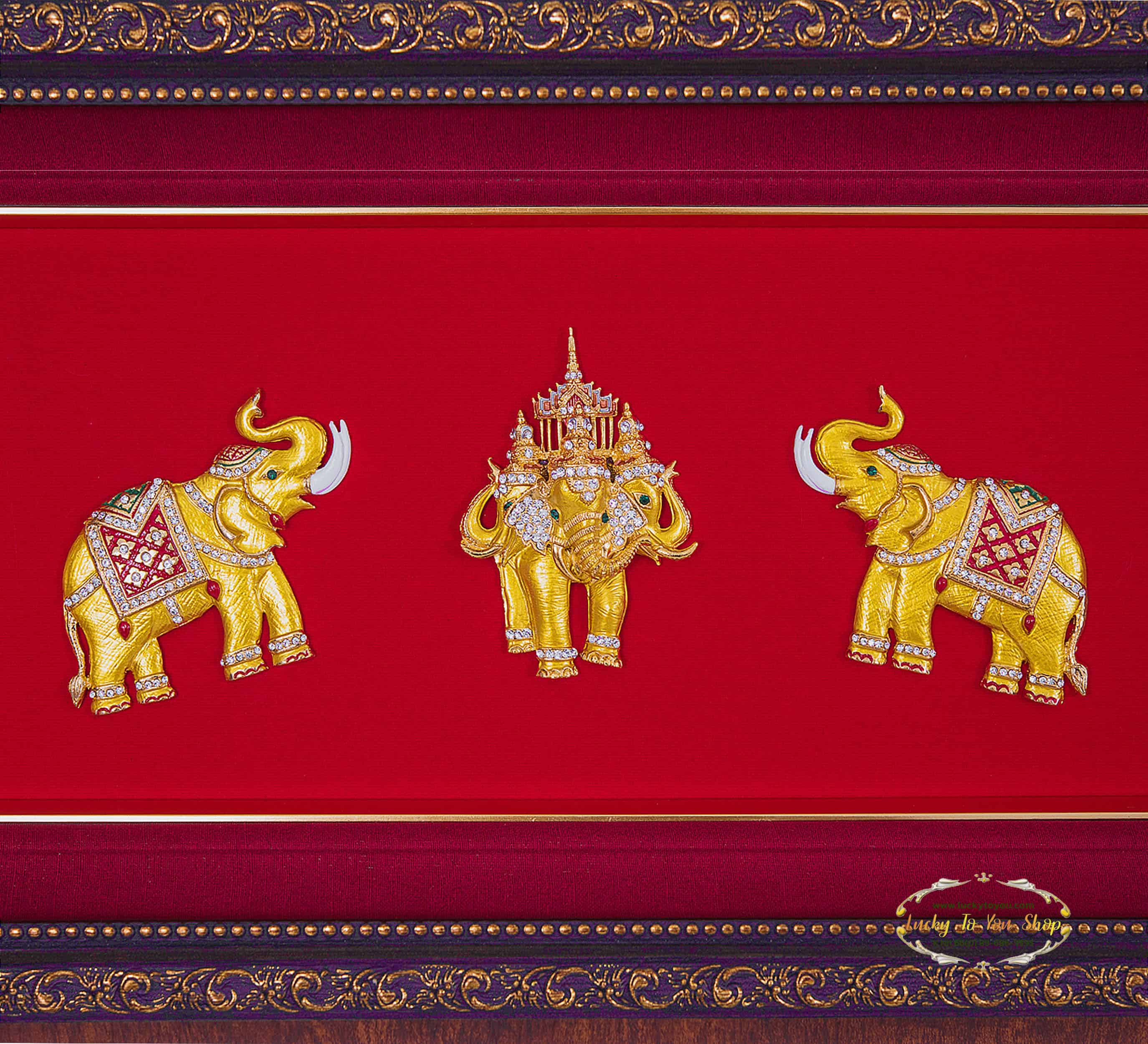 กรอบหุ้มผ้าไหมชุดช้าง