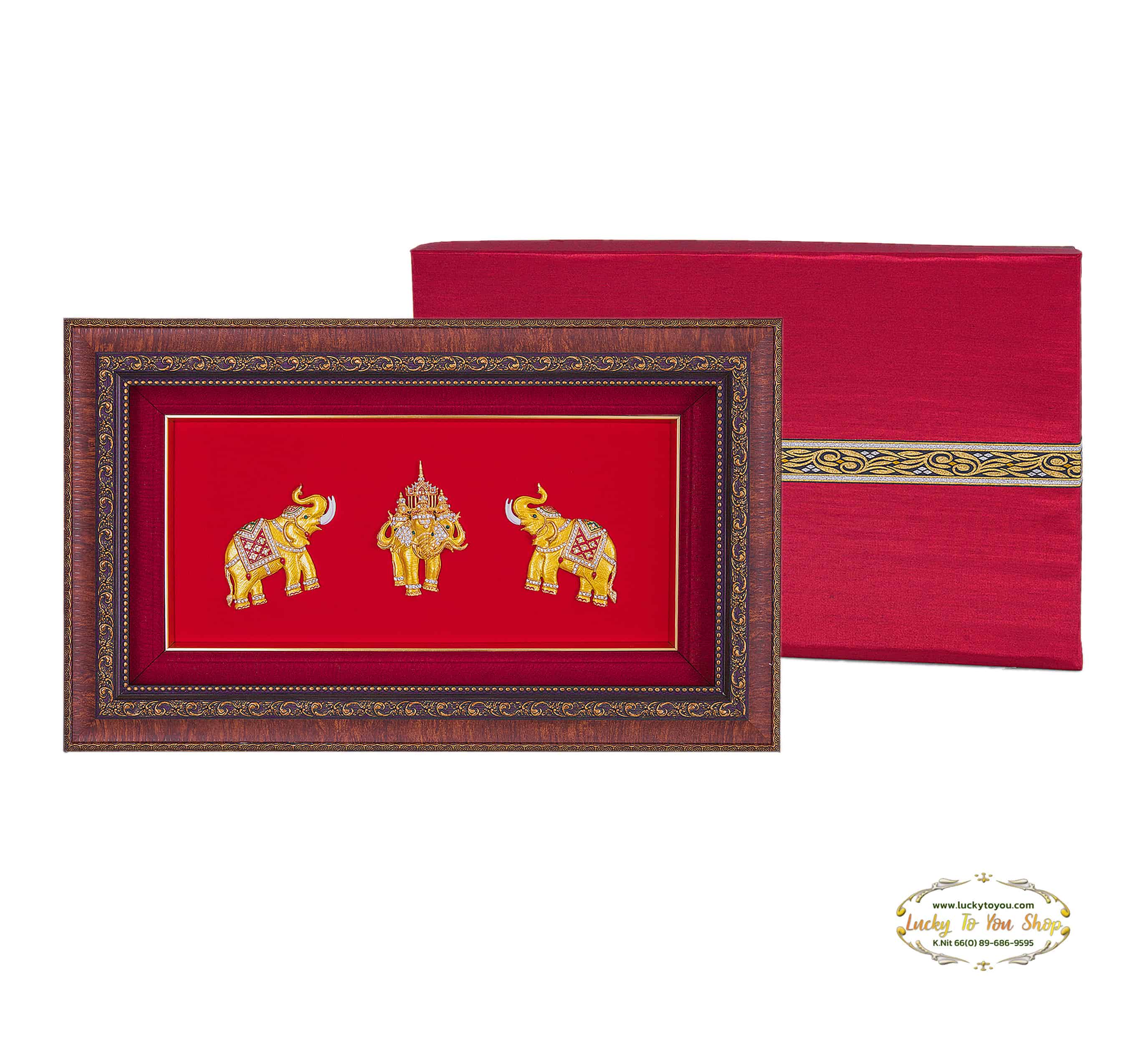 กรอบหุ้มผ้าไหมชุดช้าง