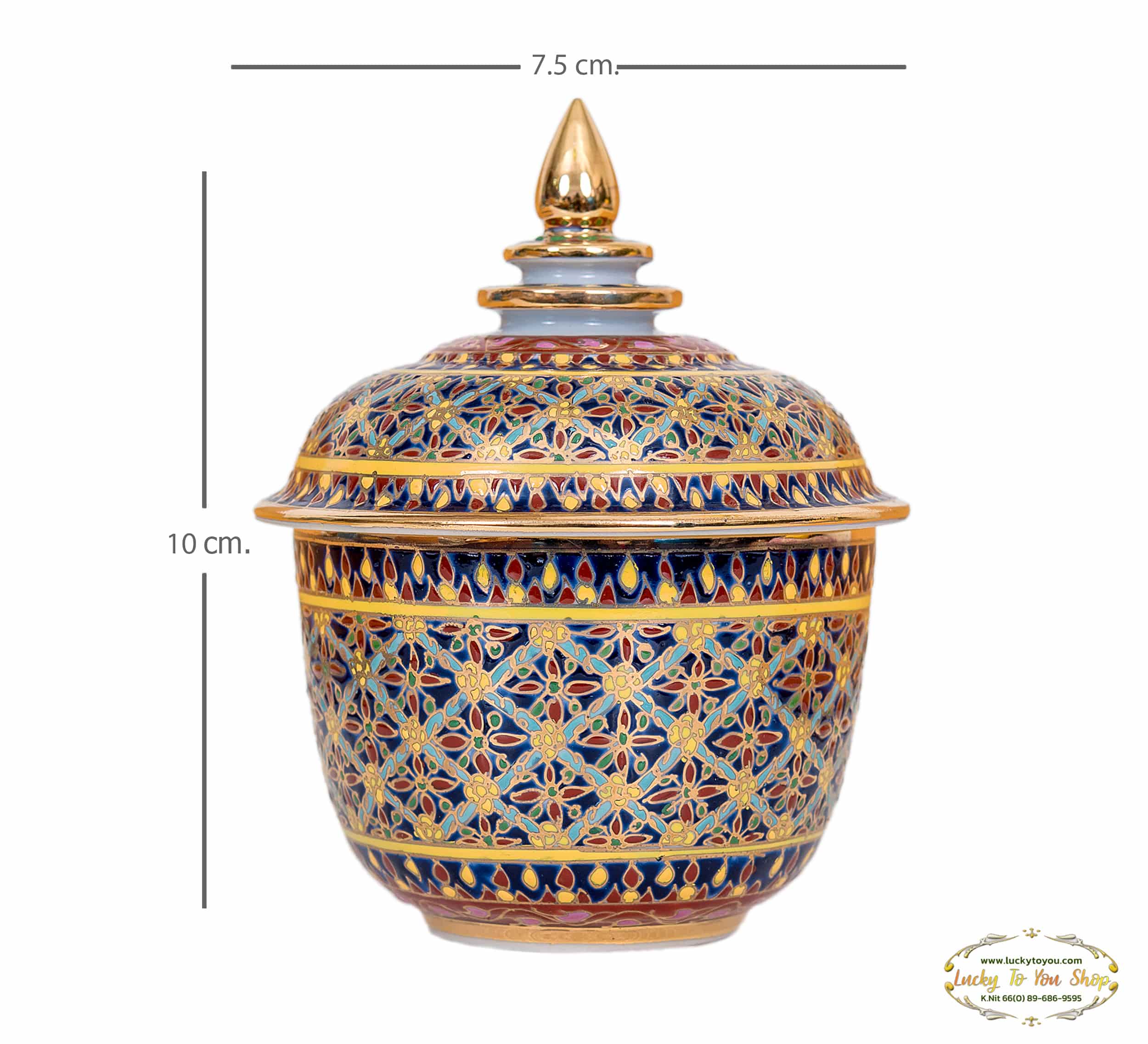 โถ 2 นิ้ว พิกุลเขียวน้ำเงิน