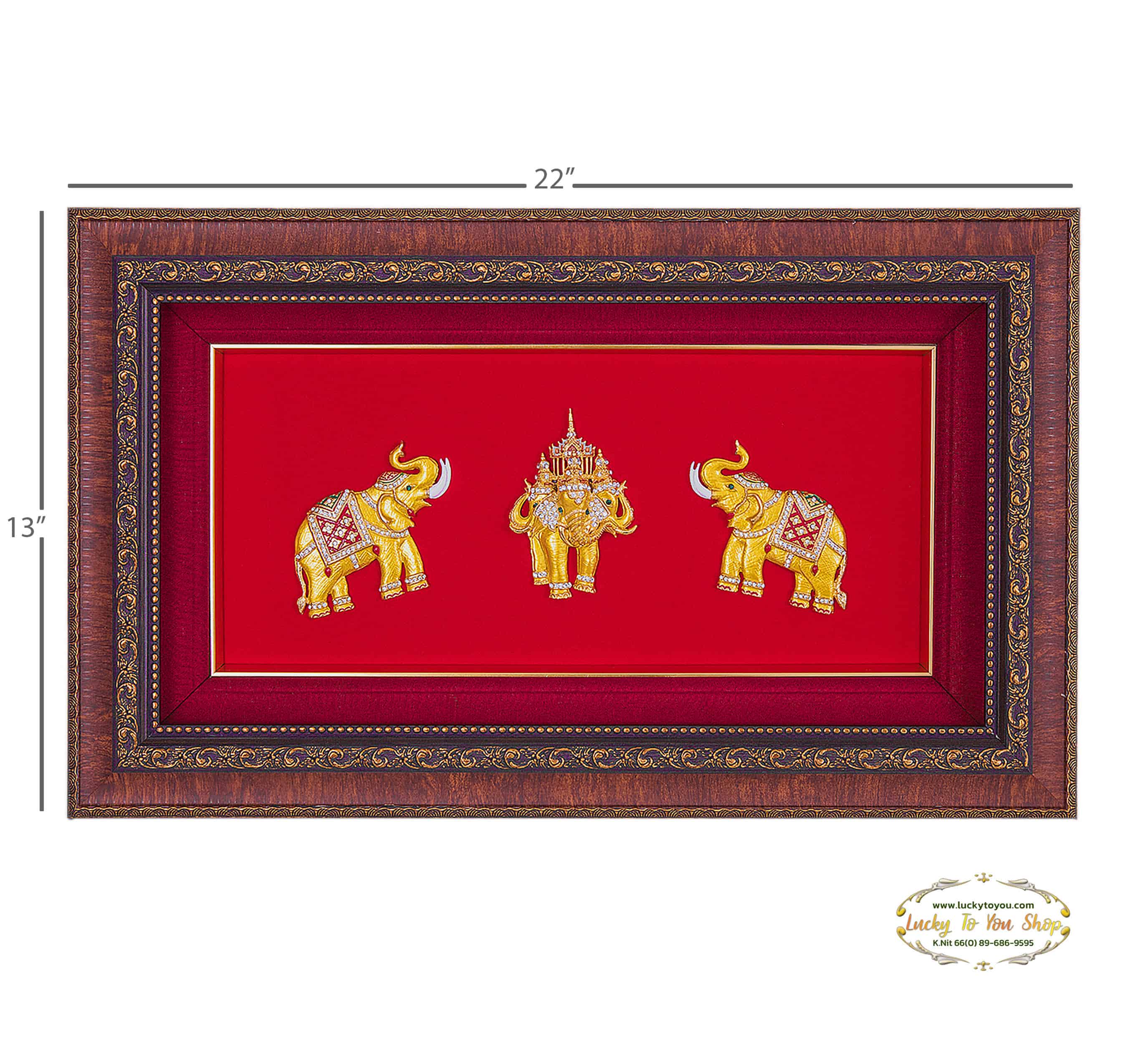 กรอบหุ้มผ้าไหมชุดช้าง