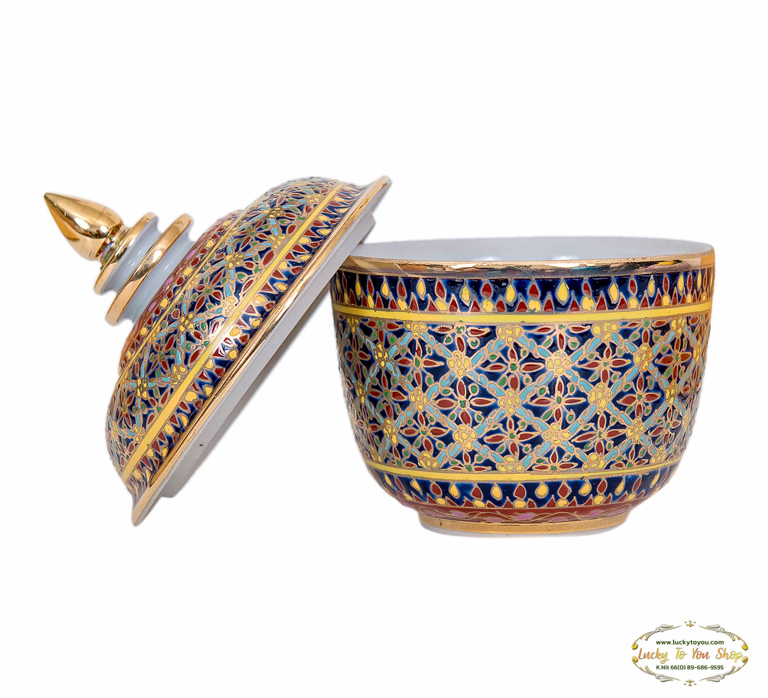 โถ 2 นิ้ว พิกุลเขียวน้ำเงิน