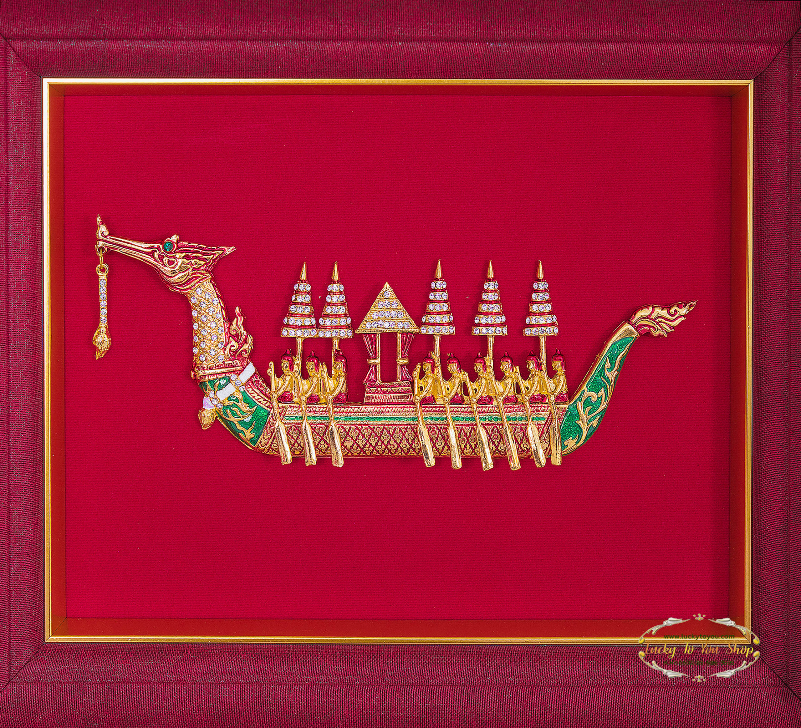 กรอบหุ้มผ้าไหมสุพรรณหงส์ขาว - Image 3