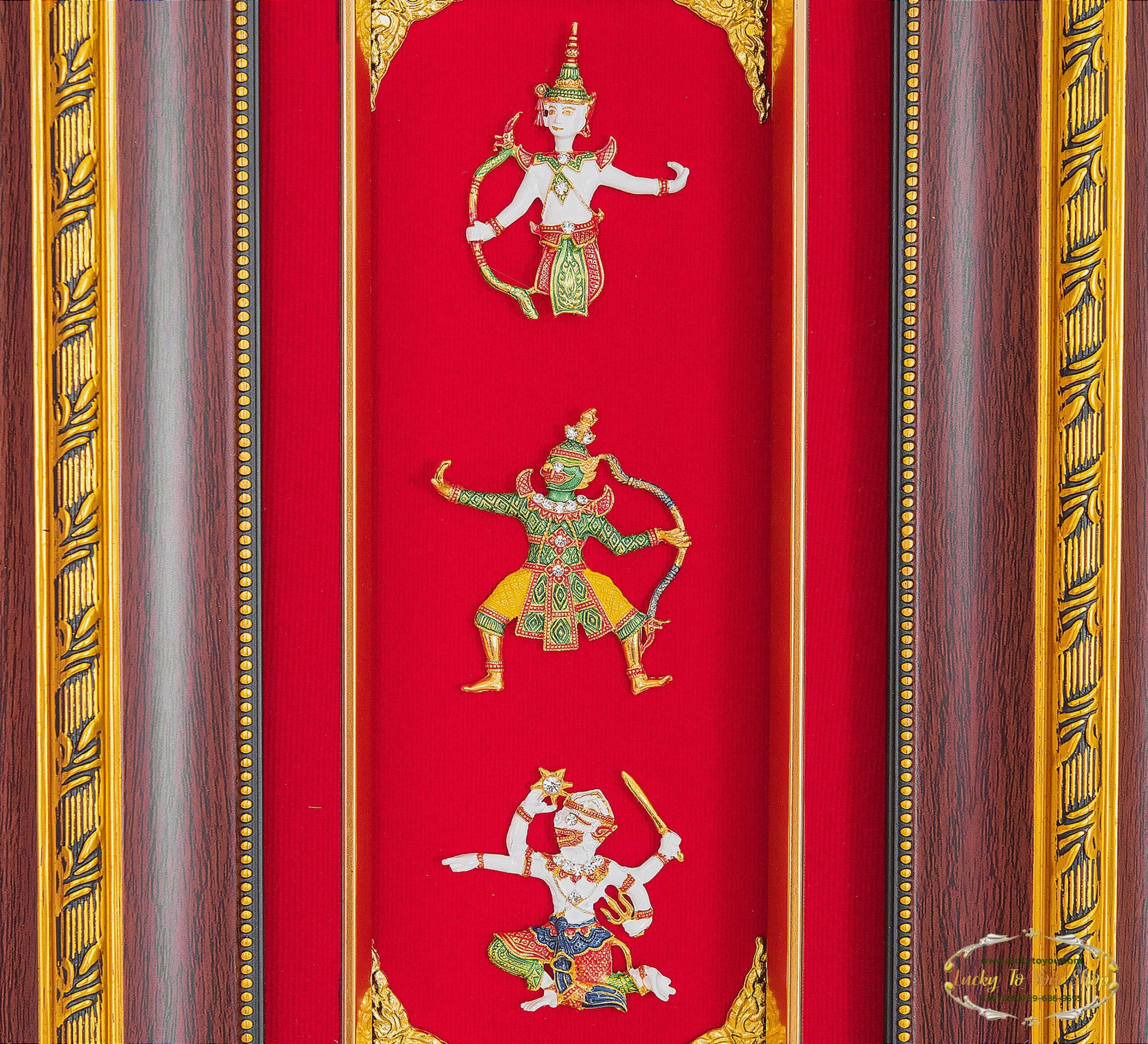 กรอบ3ช่องลายไทยชุดรามเกียรติ์