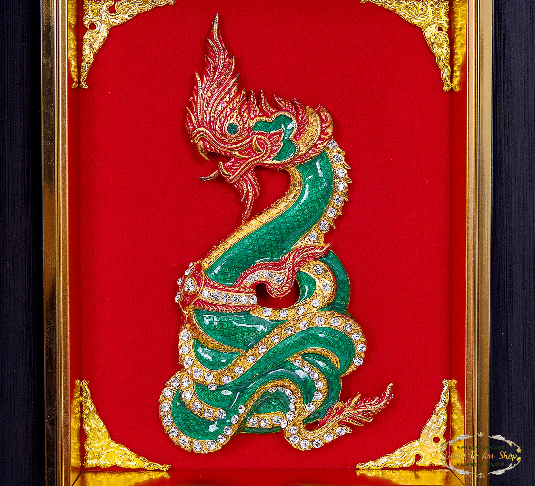 กรอบทองรมดำพญานาคเขียว - Image 3
