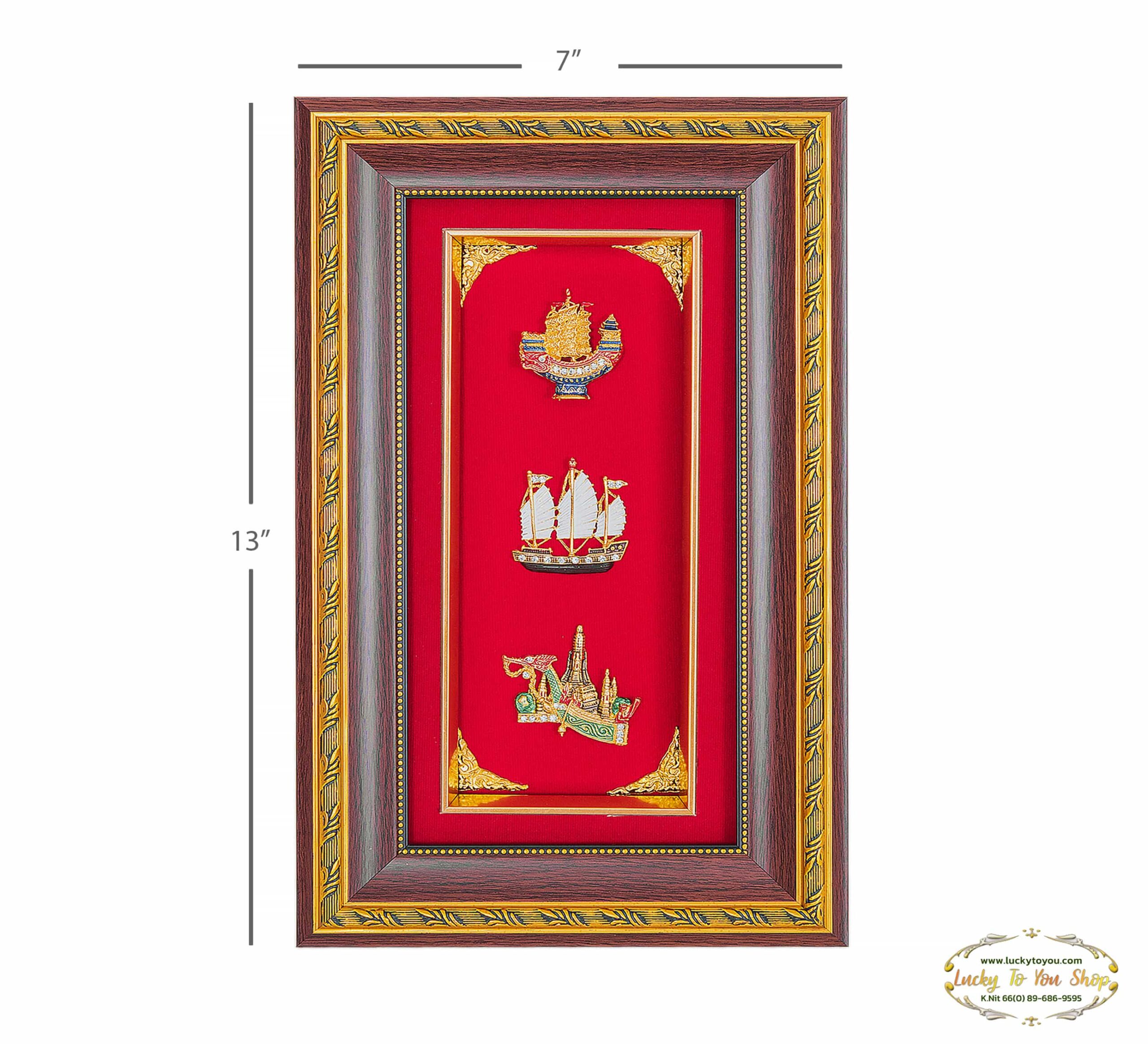 กรอบ3ช่องลายไทยชุดเรือ